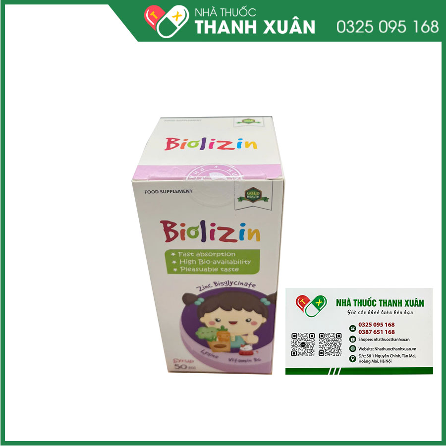 Biolizin giúp tăng cường đề kháng, hỗ trợ tiêu hóa giúp bé ăn ngon